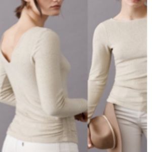 Anthro Saturday Sunday Rhea boat neck, Vback top.